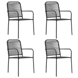 vidaXL 3-Piece Garden Dining Set Glass and Steel Black