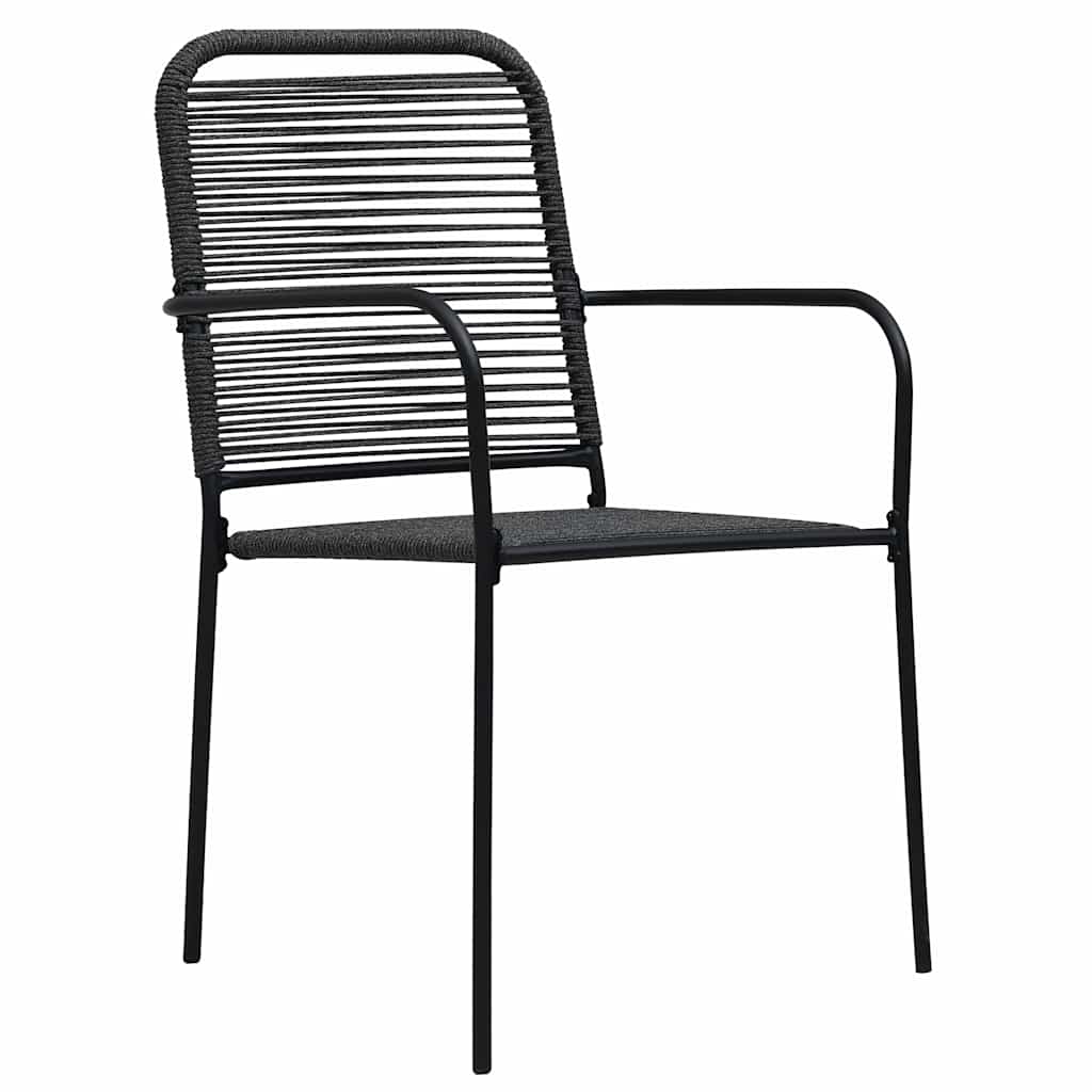 vidaXL 3-Piece Garden Dining Set Glass and Steel Black