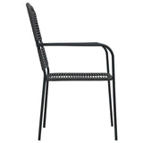 vidaXL 3-Piece Garden Dining Set Glass and Steel Black