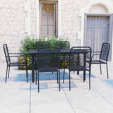 vidaXL 3-Piece Garden Dining Set Glass and Steel Black