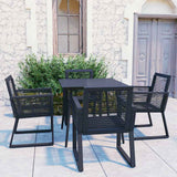 vidaXL 3-Piece Garden Lounge Set Poly Rattan Black
