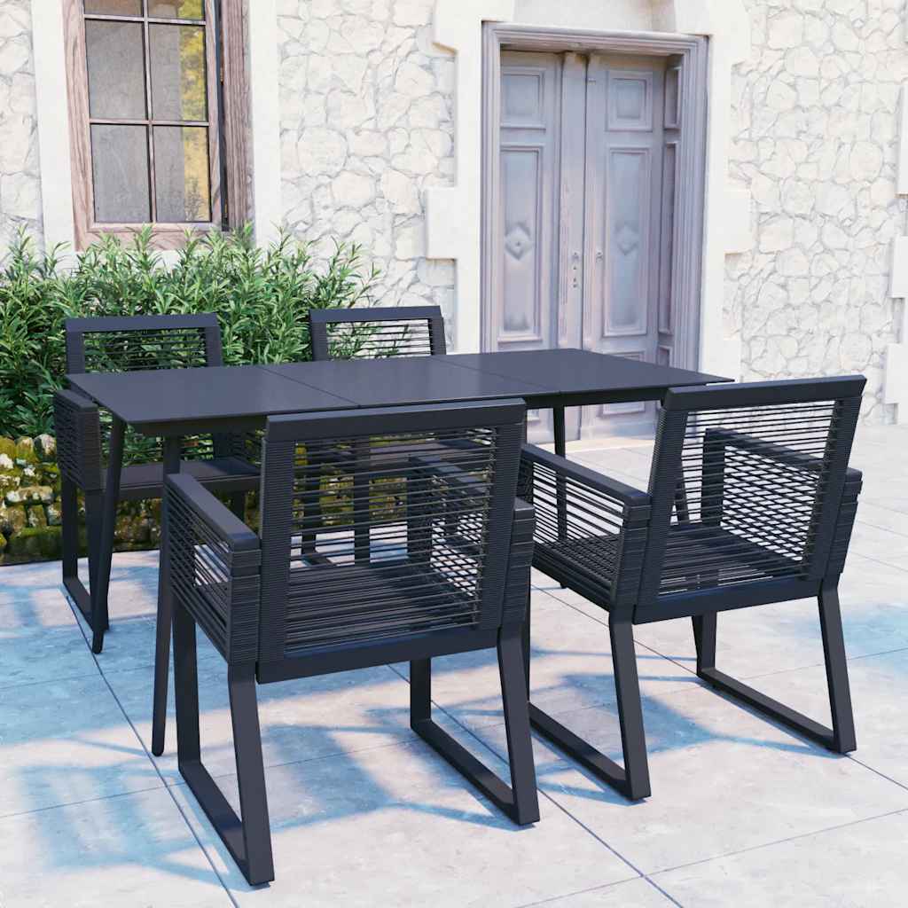 vidaXL 3-Piece Garden Lounge Set Poly Rattan Black