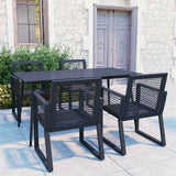 vidaXL 3-Piece Garden Lounge Set Poly Rattan Black