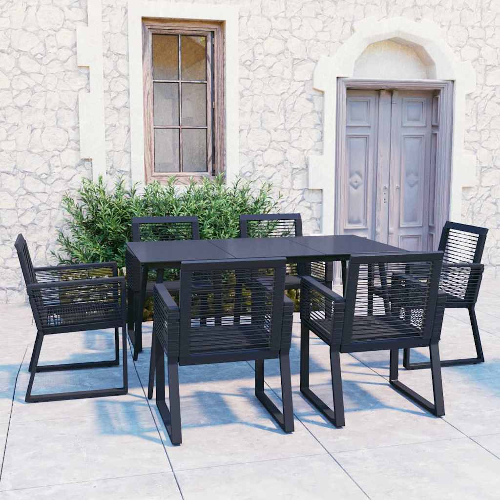 vidaXL 3-Piece Garden Lounge Set Poly Rattan Black