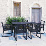 vidaXL 3-Piece Garden Lounge Set Poly Rattan Black