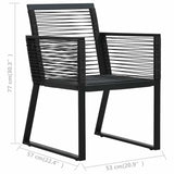 vidaXL 3-Piece Garden Lounge Set Poly Rattan Black