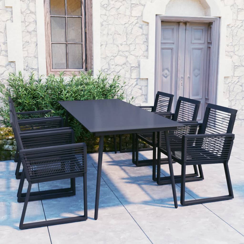vidaXL 3-Piece Garden Lounge Set Poly Rattan Black