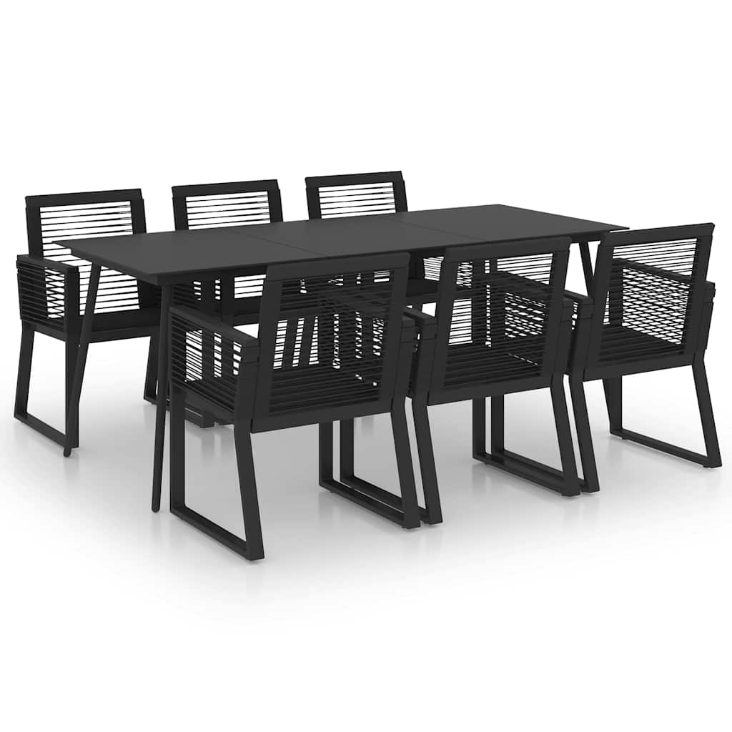 vidaXL 3-Piece Garden Lounge Set Poly Rattan Black
