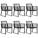 vidaXL 3-Piece Garden Lounge Set Poly Rattan Black
