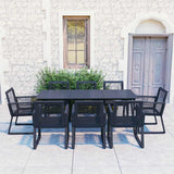 vidaXL 3-Piece Garden Lounge Set Poly Rattan Black