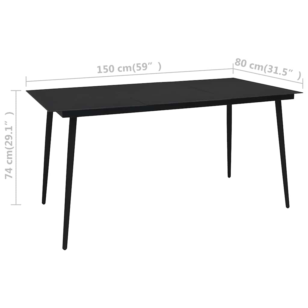 vidaXL 5-delige Tuinset PVC-rattan zwart