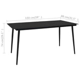 vidaXL 5-delige Tuinset PVC-rattan zwart