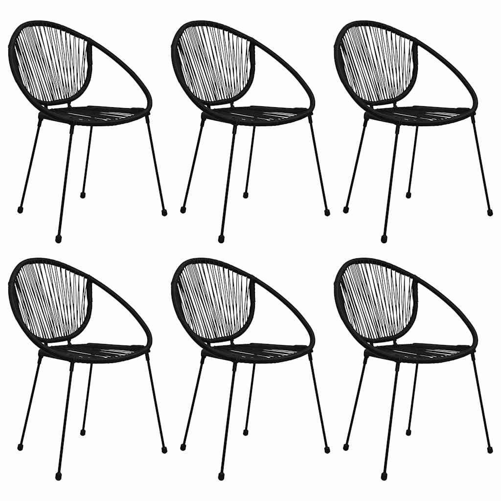 vidaXL 5-delige Tuinset PVC-rattan zwart