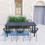 vidaXL 3-delige Tuinset PVC-rattan zwart