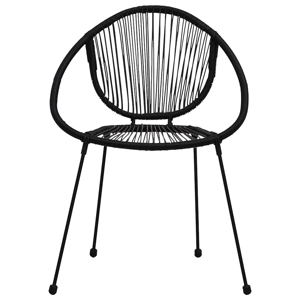 vidaXL 3-delige Tuinset PVC-rattan zwart