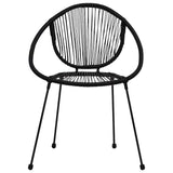 vidaXL 3-delige Tuinset PVC-rattan zwart