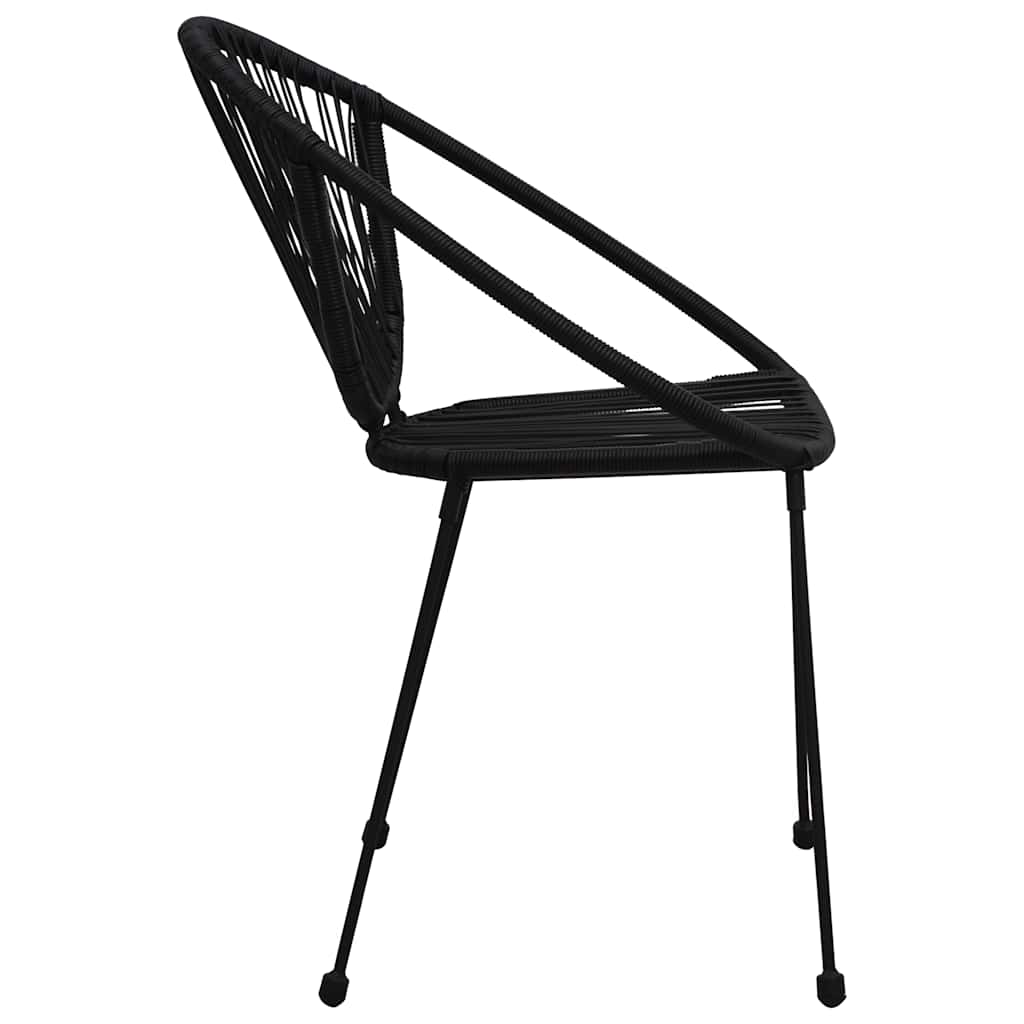 vidaXL 3-delige Tuinset PVC-rattan zwart