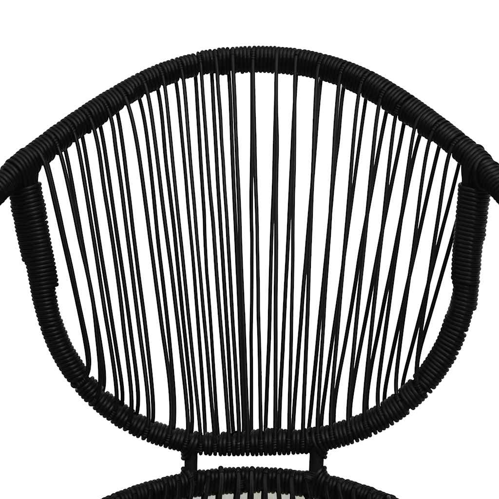 vidaXL 3-delige Tuinset PVC-rattan zwart