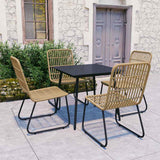 vidaXL 3-delige Tuinset poly rattan en glas