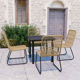 vidaXL 3-delige Tuinset poly rattan en glas