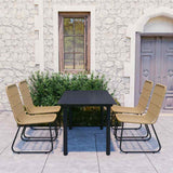 vidaXL 3-delige Tuinset poly rattan en glas