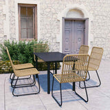 vidaXL 3-delige Tuinset poly rattan en glas