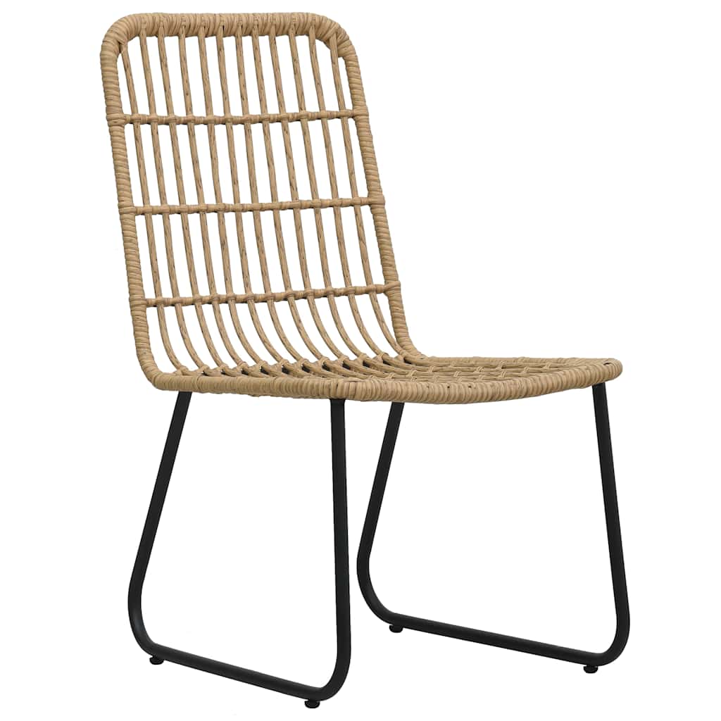 vidaXL 3-delige Tuinset poly rattan en glas