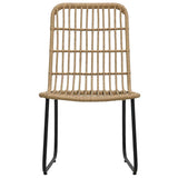 vidaXL 3-delige Tuinset poly rattan en glas