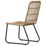 vidaXL 3-delige Tuinset poly rattan en glas