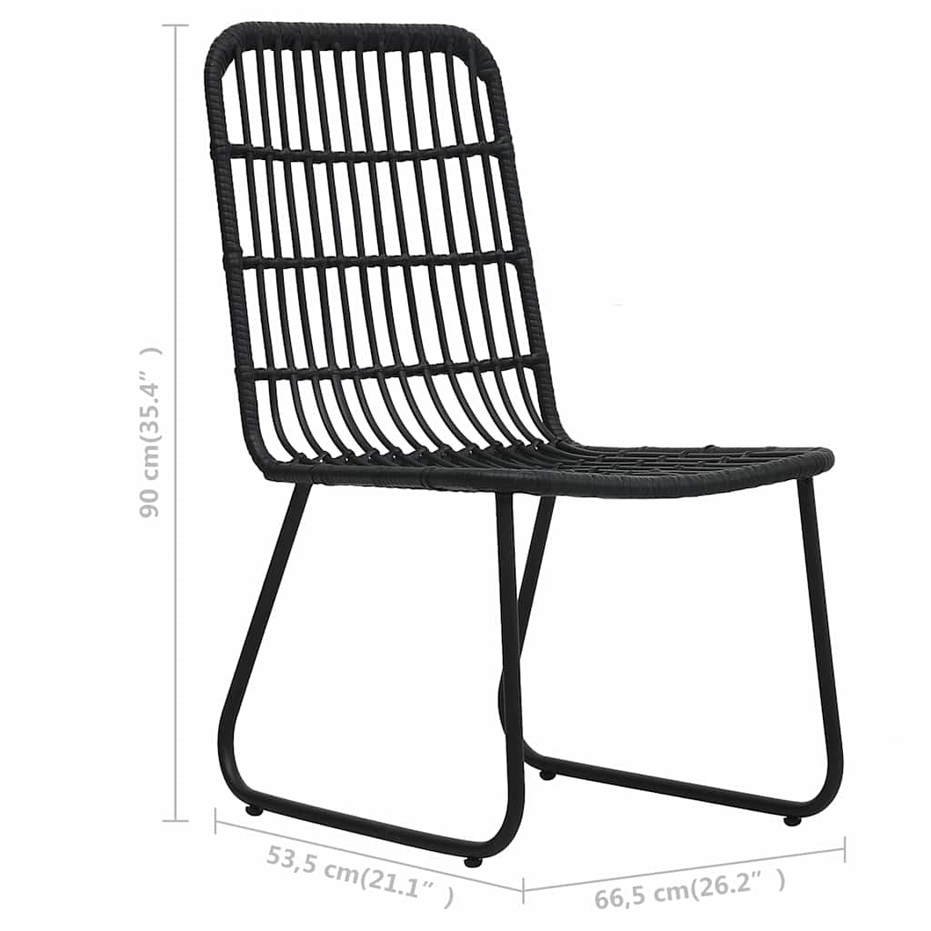 vidaXL 3-delige Tuinset poly rattan en glas