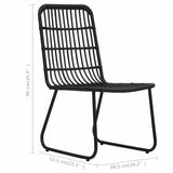 vidaXL 3-delige Tuinset poly rattan en glas