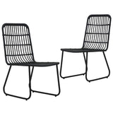 vidaXL 3-delige Tuinset poly rattan en glas