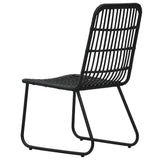 vidaXL 3-delige Tuinset poly rattan en glas