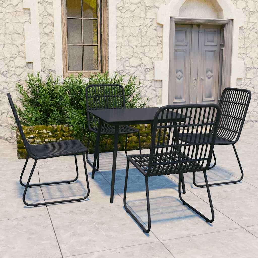 vidaXL 3-delige Tuinset poly rattan en glas