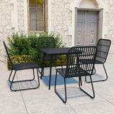 vidaXL 3-delige Tuinset poly rattan en glas