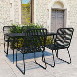 vidaXL 3-delige Tuinset poly rattan en glas