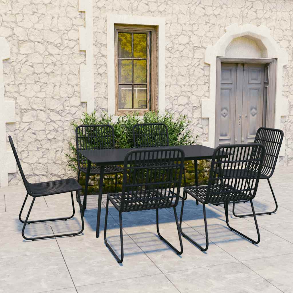 vidaXL 3-delige Tuinset poly rattan en glas