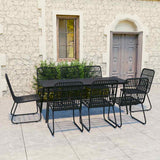 vidaXL 3-delige Tuinset poly rattan en glas