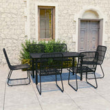vidaXL 3-delige Tuinset poly rattan en glas