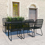 vidaXL 3-delige Tuinset poly rattan en glas