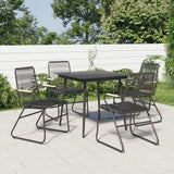 vidaXL 3-Piece Garden Lounge Set PVC Rattan Black