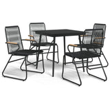 vidaXL 3-Piece Garden Lounge Set PVC Rattan Black