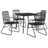 vidaXL 3-Piece Garden Lounge Set PVC Rattan Black