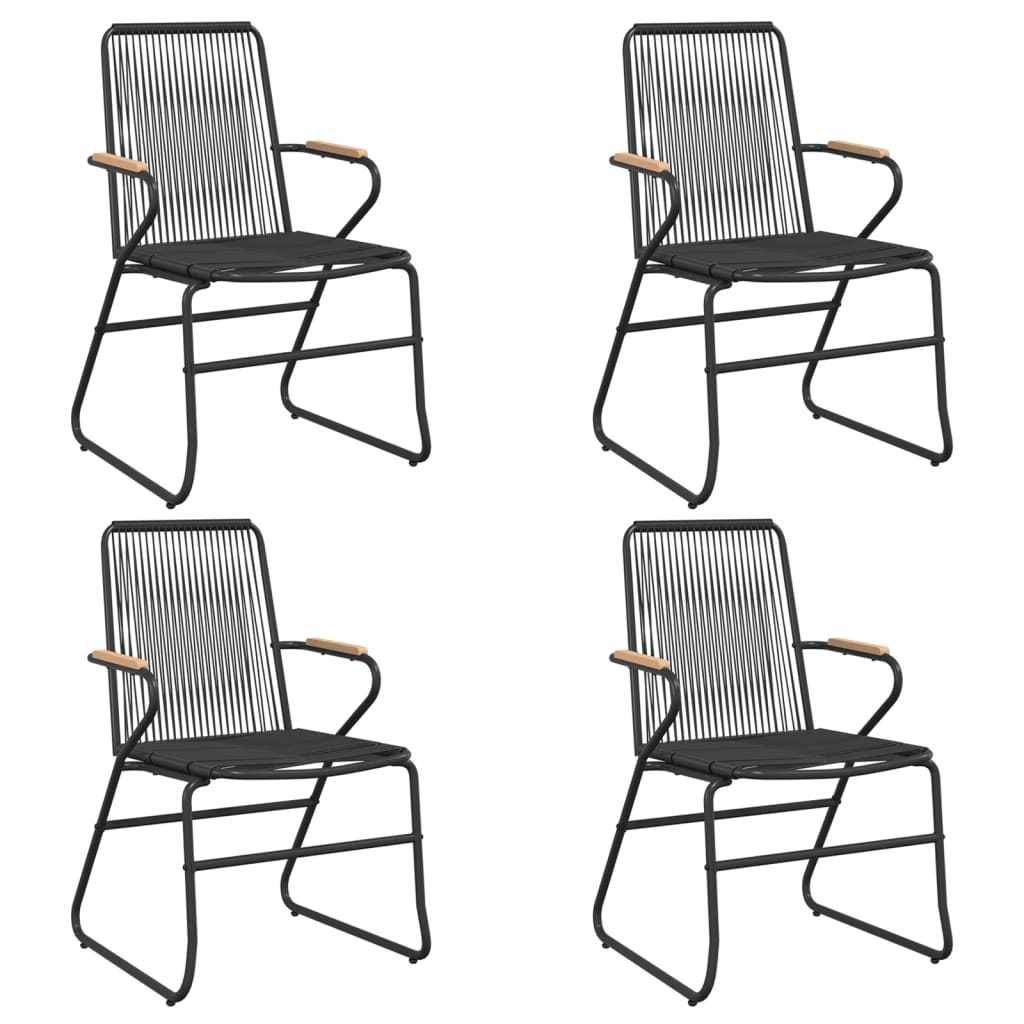 vidaXL 3-Piece Garden Lounge Set PVC Rattan Black