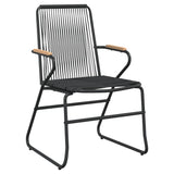 vidaXL 3-Piece Garden Lounge Set PVC Rattan Black