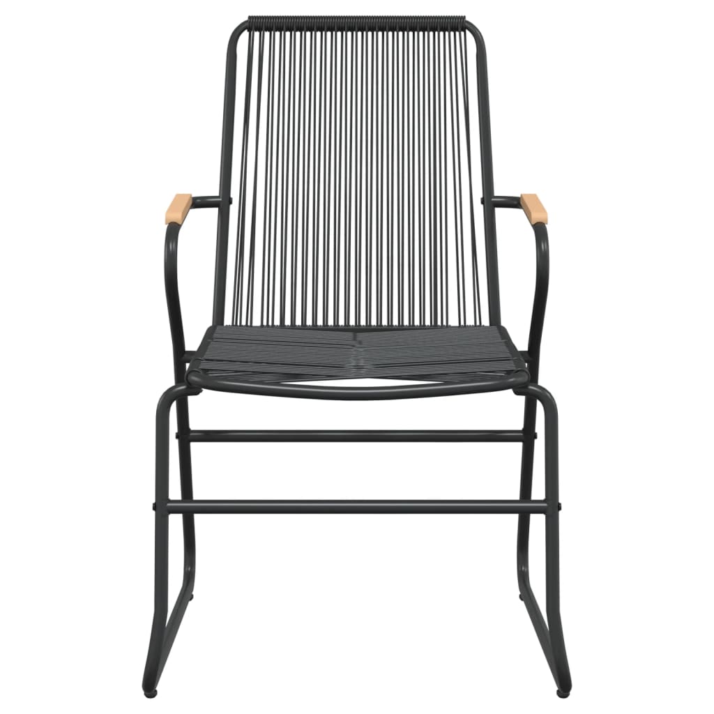 vidaXL 3-Piece Garden Lounge Set PVC Rattan Black