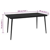 vidaXL 7-delige Tuinset PVC-rattan zwart