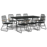vidaXL 7-delige Tuinset PVC-rattan zwart