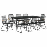 vidaXL 7-delige Tuinset PVC-rattan zwart