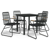 vidaXL 3-delige Tuinset PVC-rattan zwart